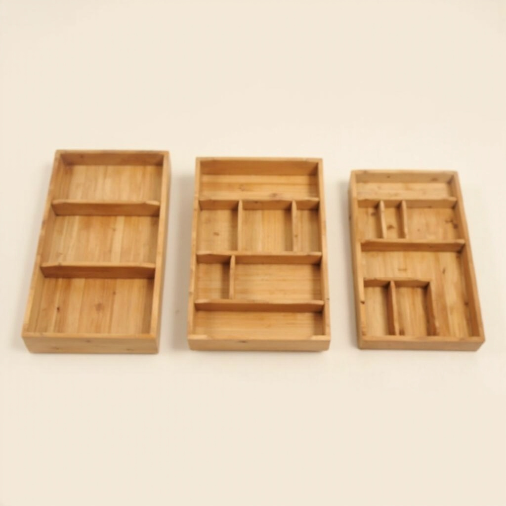 Bamboo drawer organizer, set of 3