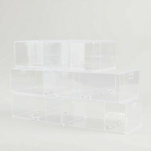Clear shoe boxes, set of 6