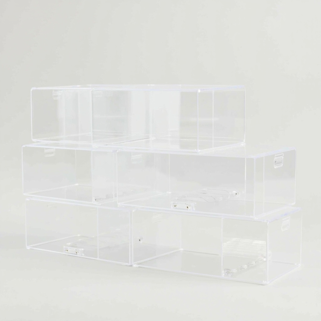 Clear shoe boxes, set of 6