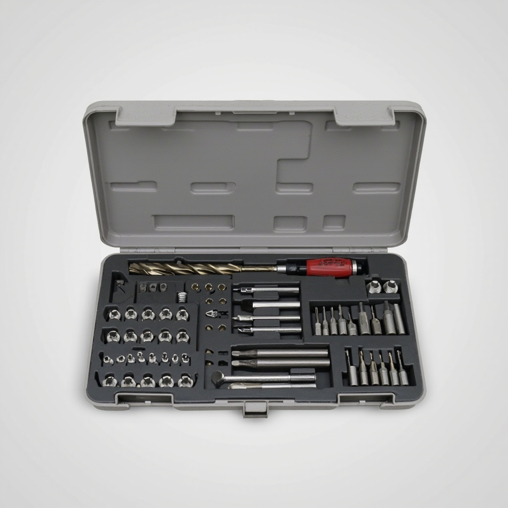 Drill and bit set, 100 pieces