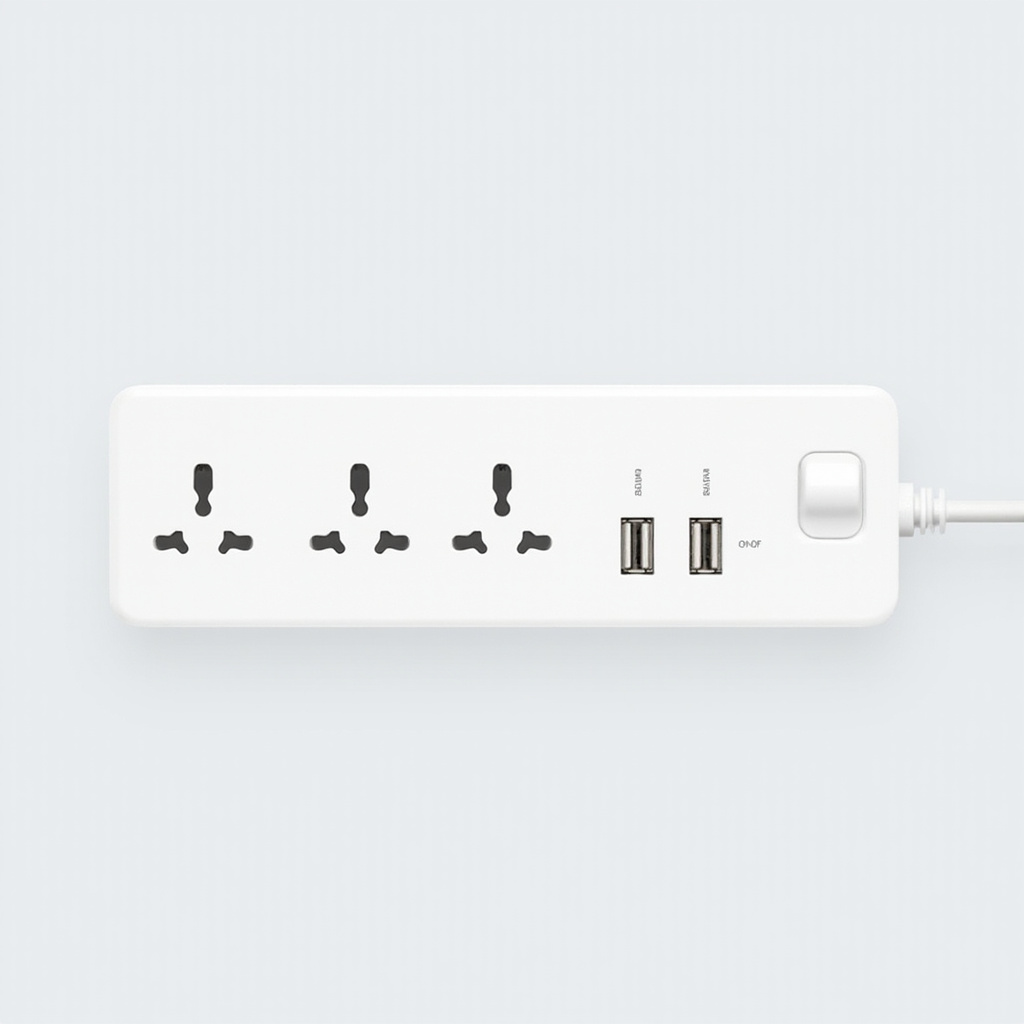 Extension cord with 4 sockets and USB