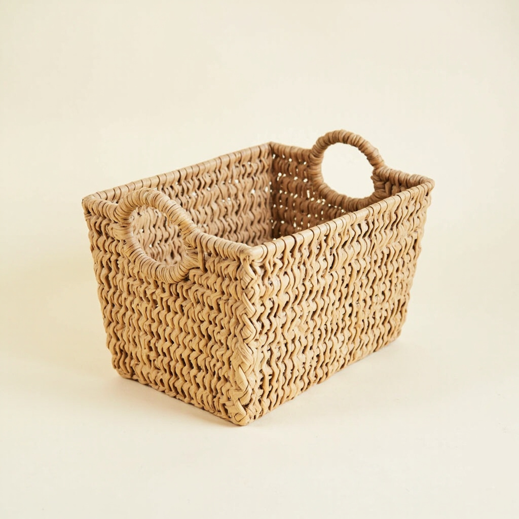 Seagrass storage basket with handles