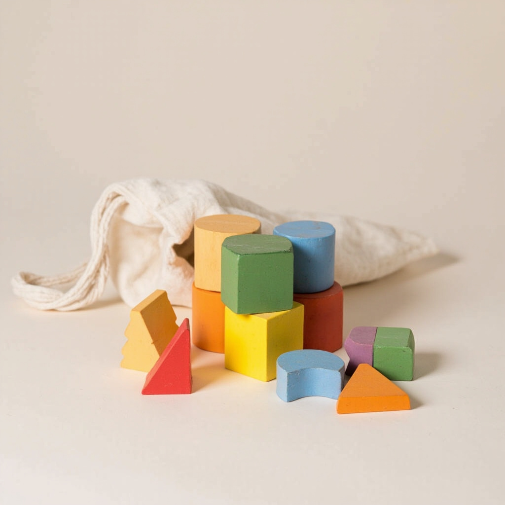 Wooden block set, 100 pieces