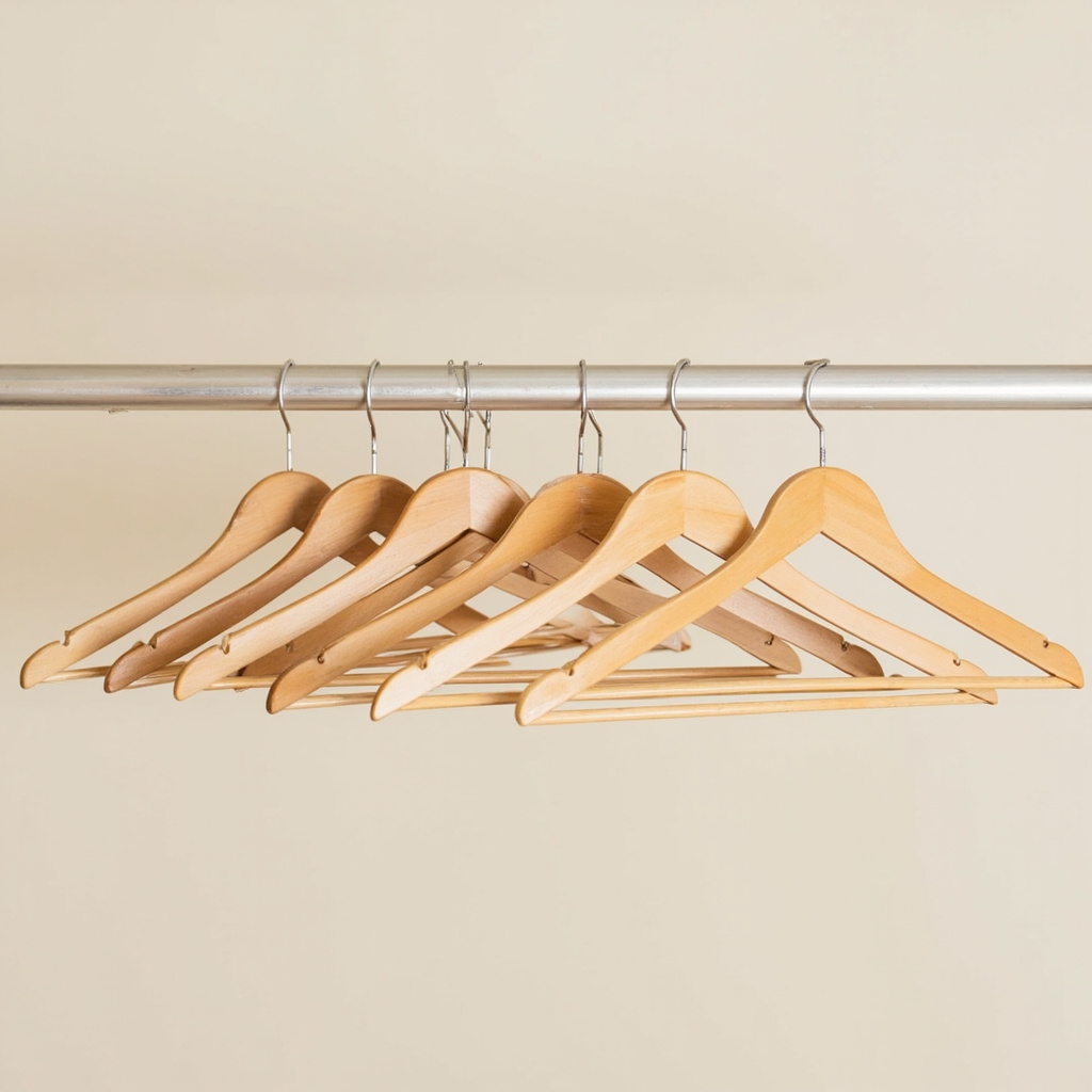 Wooden clothes hangers, set of 20