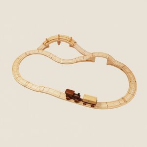 Wooden train with tracks